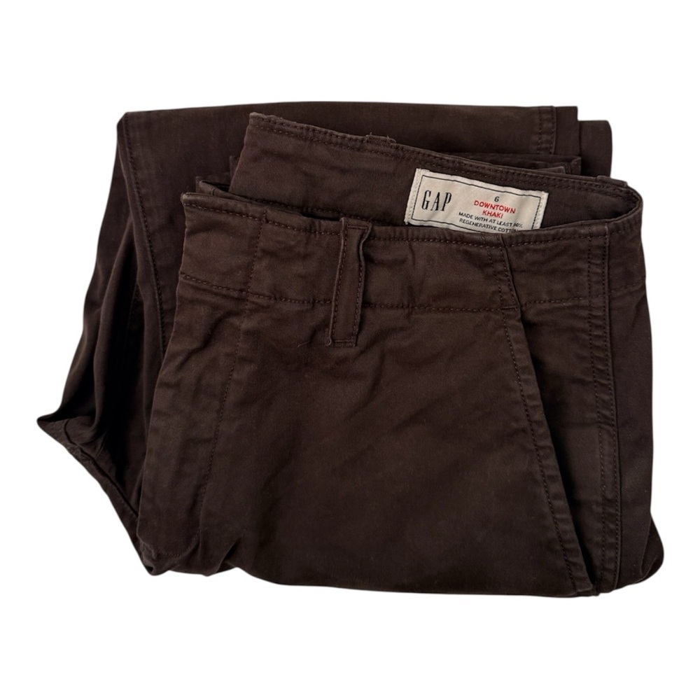 GAP Mid-Rise Downtown Khakis Terra Brown 6R Tailored